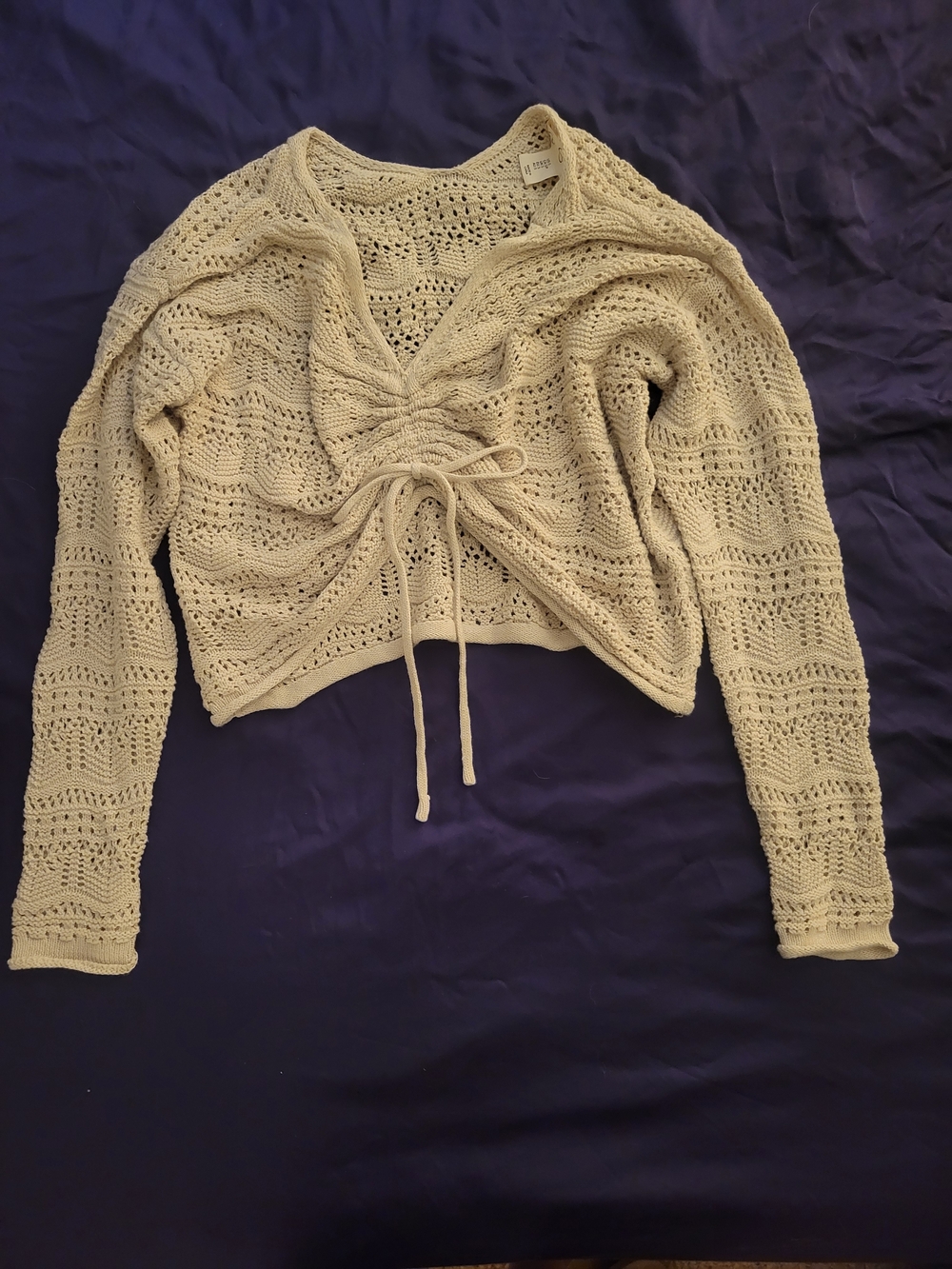 Jessica Simpson Cream Open-Knit Pullover